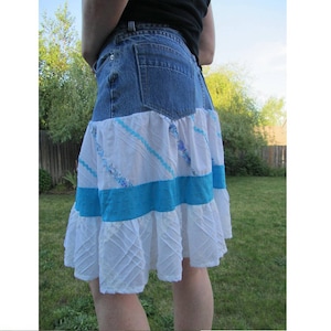 Tiered Denim Skirt