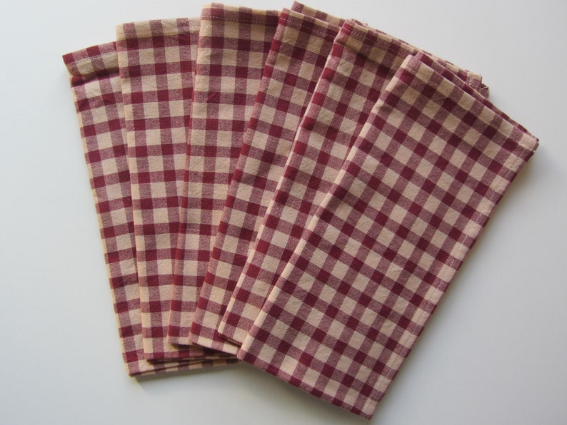 Set of 6 Homestead Plaid Dinner Napkins