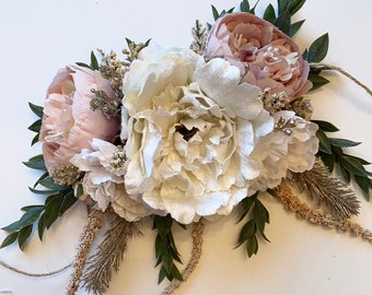 Floral Teepee Topper Blush Boho Design Cream