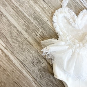 Heart baby romper cake smash SALE prop pink rainbow newborn romper photo props handmade baby dress white Pearl heart romper