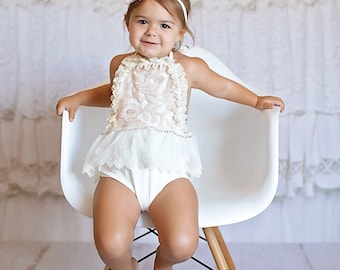 Lace rompers Macy new release romper floral headband toddler romper girls dresses photoshoot dress sitter sessions family photos