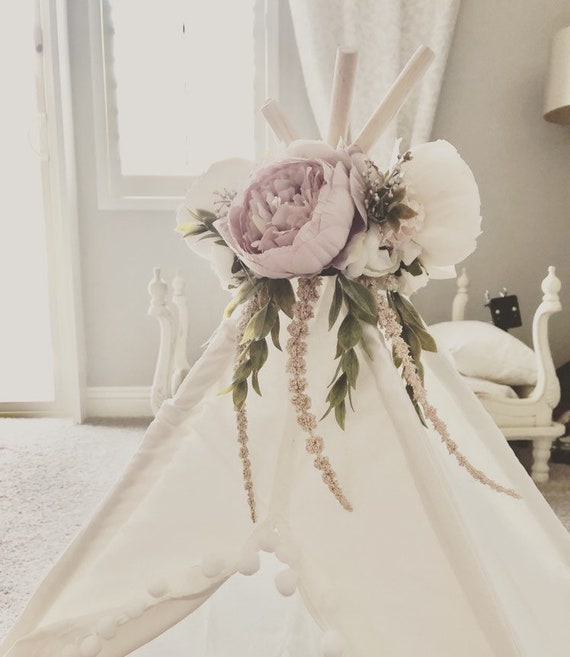 Floral Teepee Topper Blush Boho Design Cream