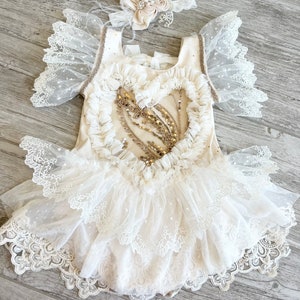 Girls romper New Years fancy glitter baby romper lace romper girls dresses photoshoot dress sitter SALE
