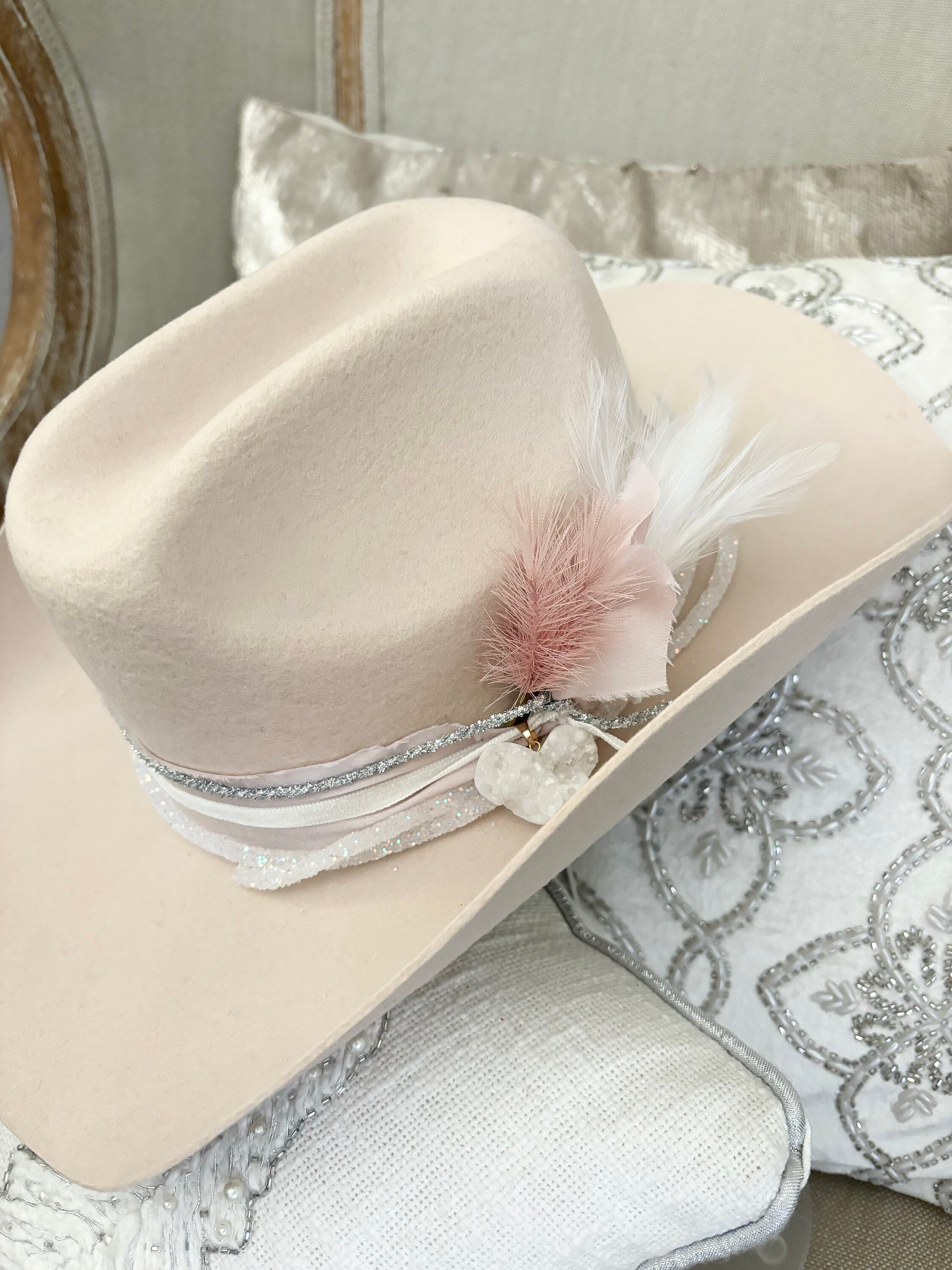 Cowboy Hat Wool Cowboy Hat Ivory Cowgirl Hat Girls Lace 