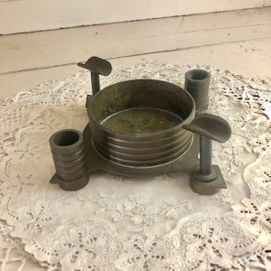 Unique Brass Ashtray Trench Art? Metal Shop?