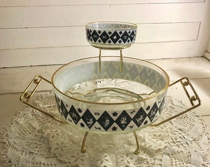 Zodiac Chip and Dip Set Bowls Mid Century MCM Etsy