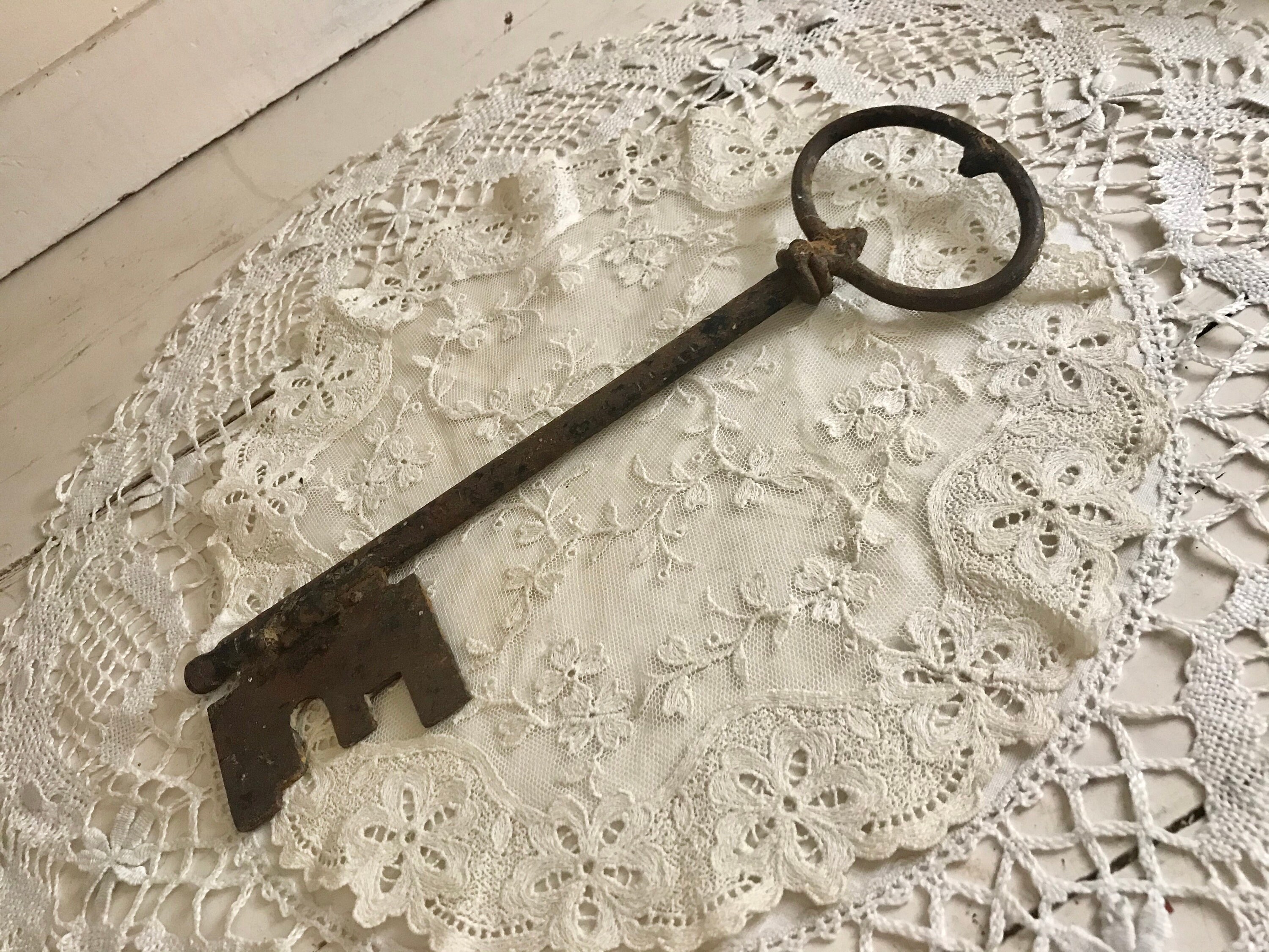 Giant Skeleton Key Rusty Antique 11 inches Blacksmith Etsy