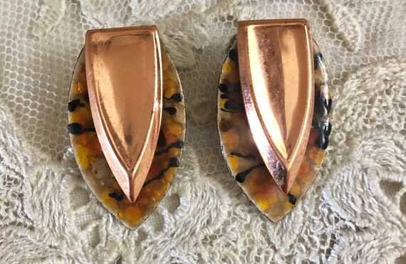 1960’s  Earrings Clip on Rhinestone Enamel Lot - image 7