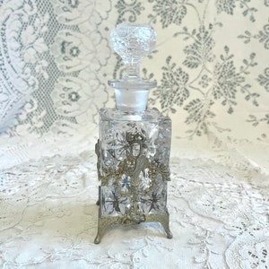 Antique French Ormolu Perfume Bottle Crystal