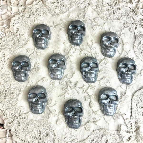 Metal Skull DooDads Assemblage Art Bits Skeleton