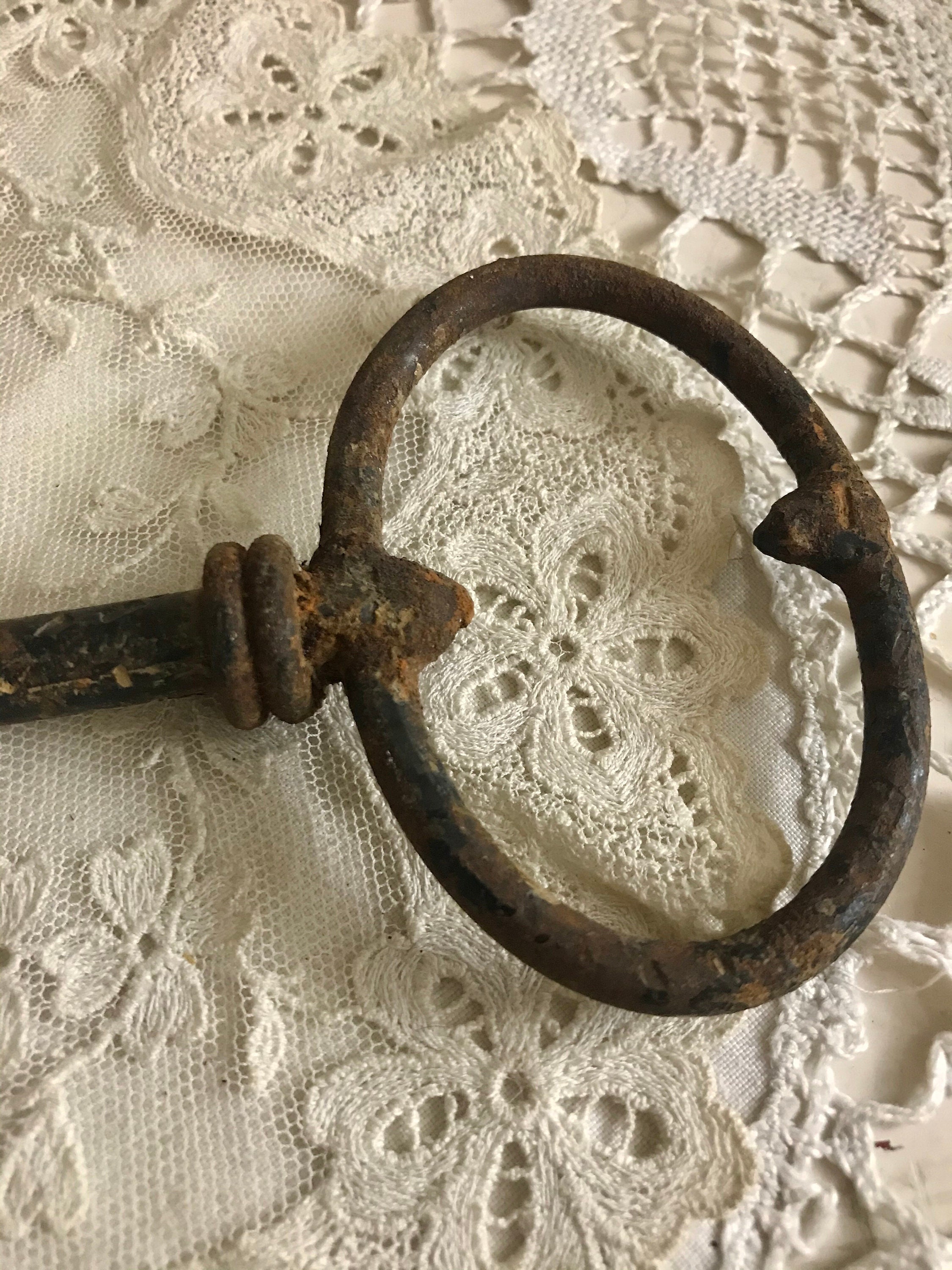 Giant Skeleton Key Rusty Antique 11 inches Blacksmith Etsy