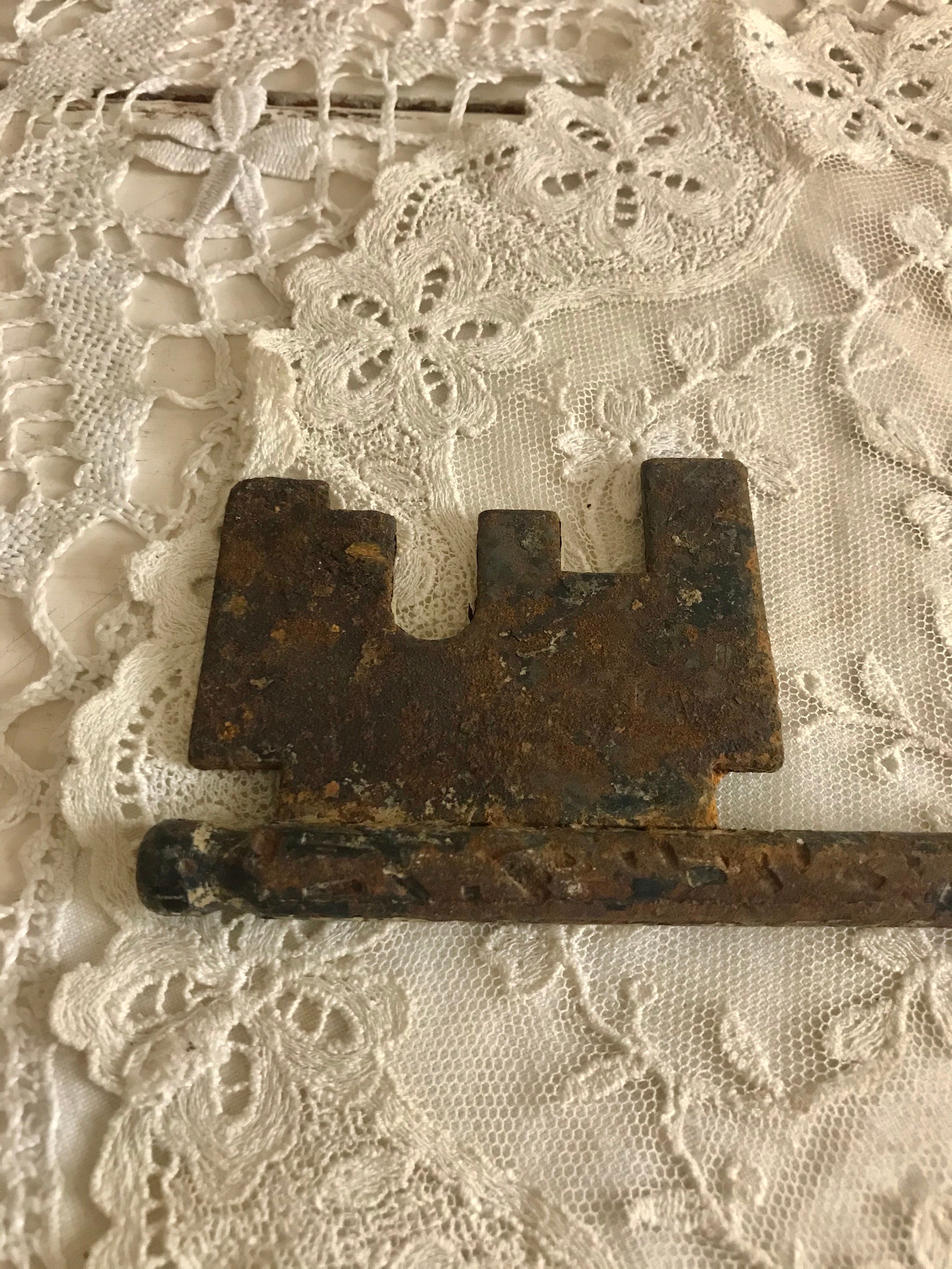 Giant Skeleton Key Rusty Antique 11 inches Blacksmith Etsy