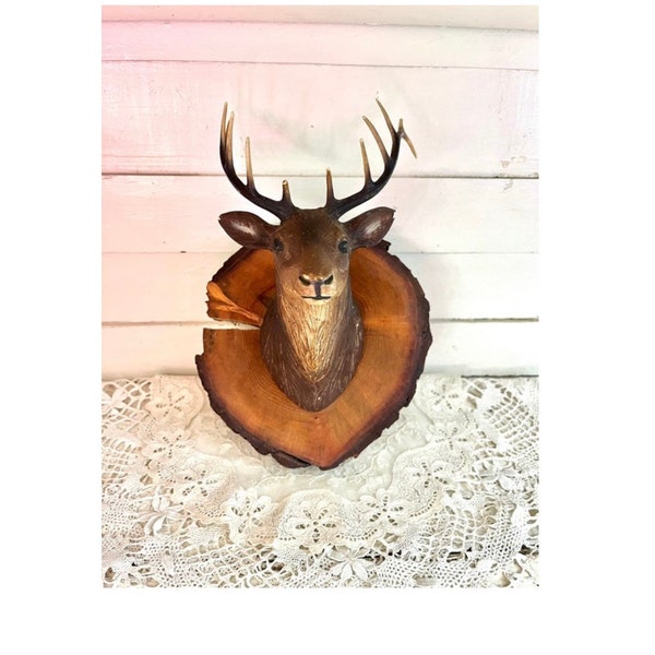 Vintage Faux Taxidermy Elk Mounted