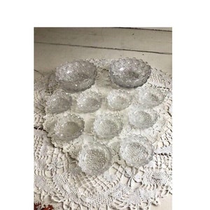Antique Child’s Dish Set EAPG Early American Pattern Glass Serving & Small Bowls