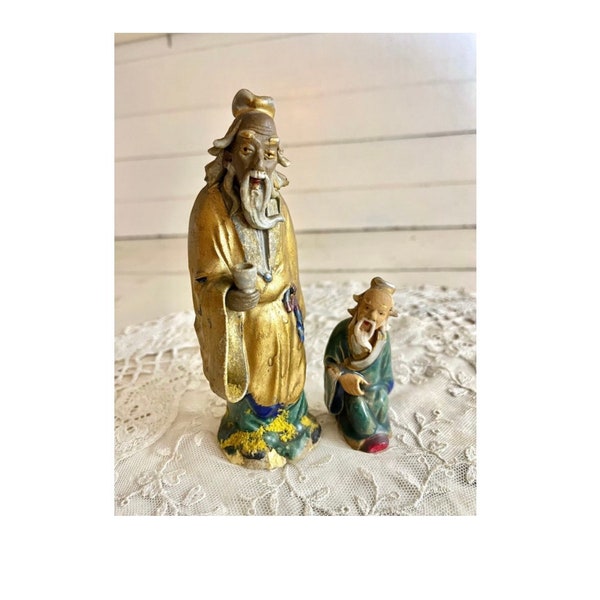 Vintage Chinesische Schlamm Herren Figuren