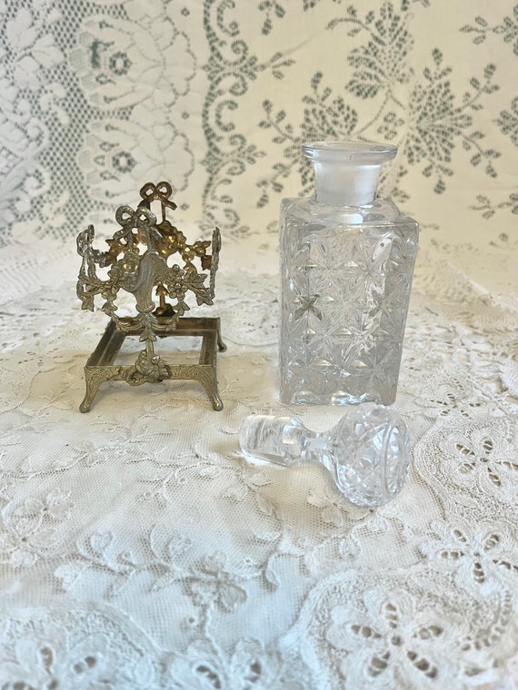 Antique French Ormolu Perfume Bottle Crystal - image 3