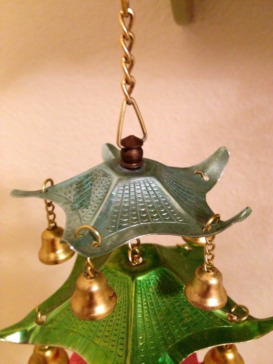 Wind Chimes Pagoda Asian Vintage 1950's Bells Etsy