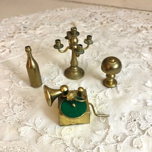 Brass Dollhouse Miniatures Vintage