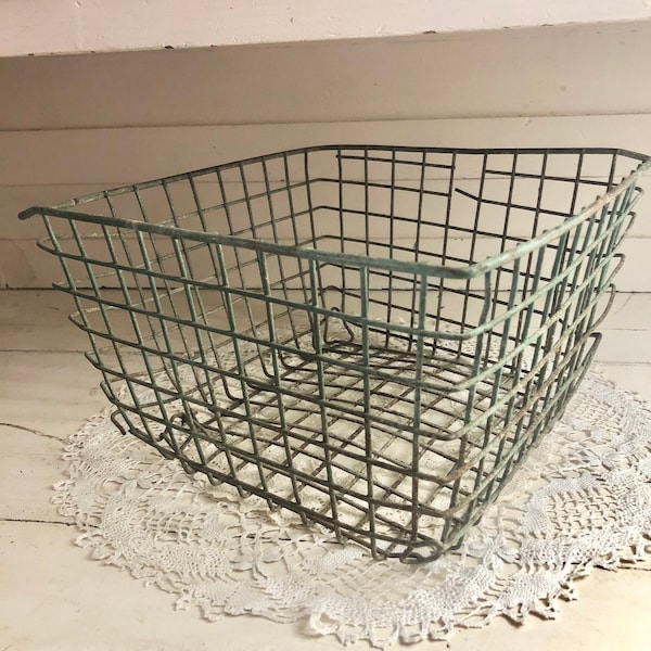 Antique Wire Basket Etsy