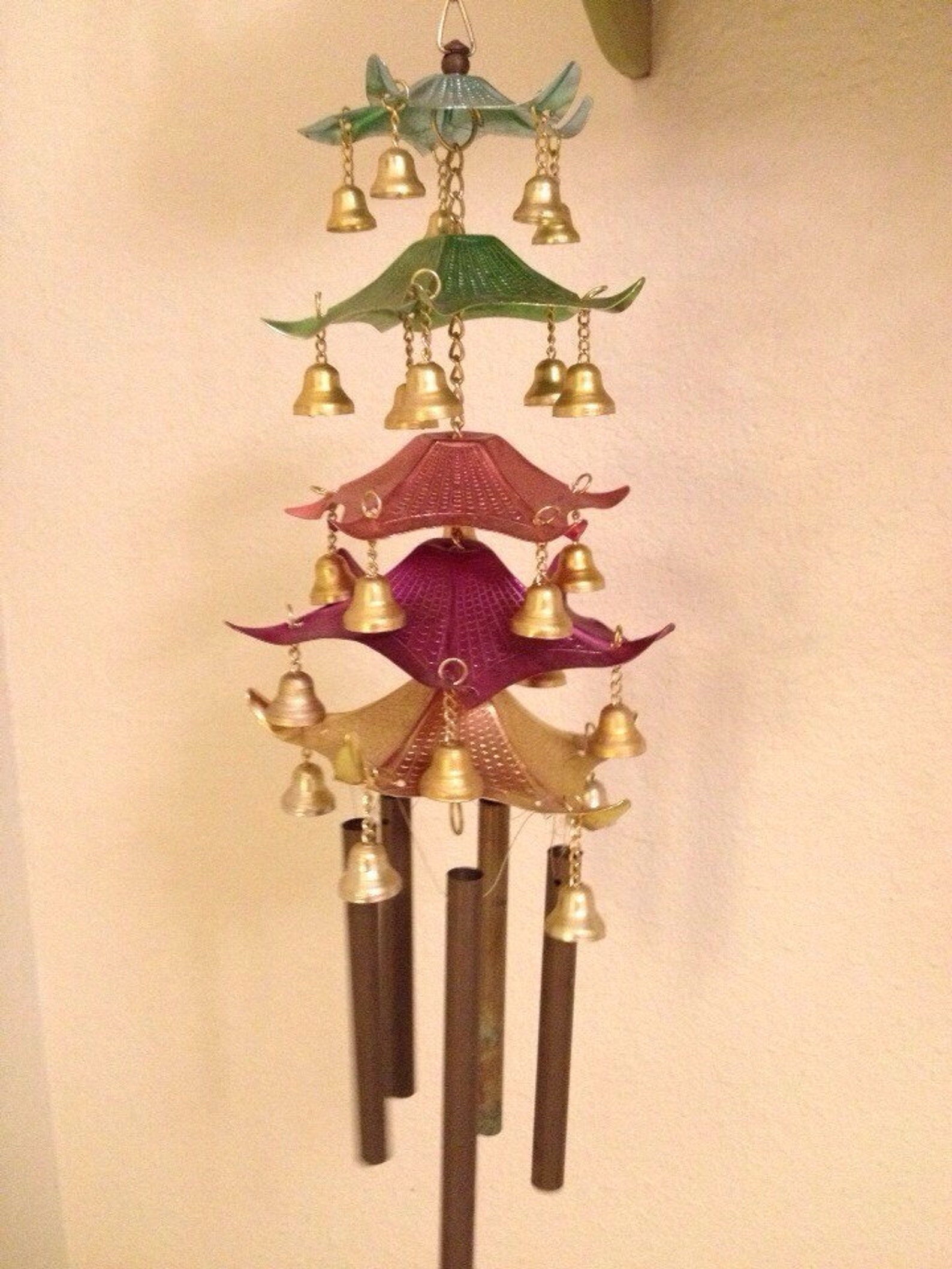 Wind Chimes Pagoda Asian Vintage 1950's Bells Etsy
