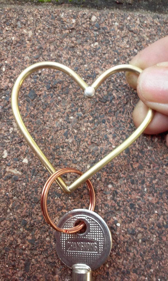 Brass Heart Keyring