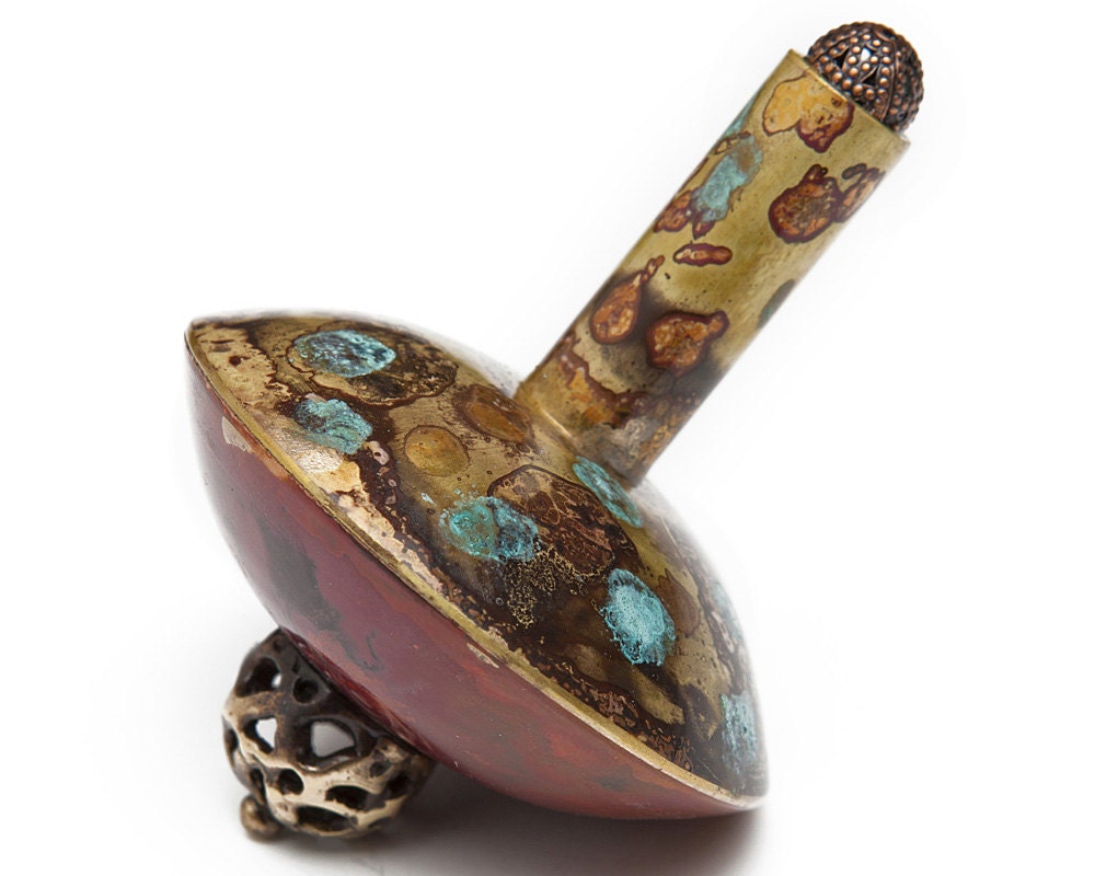 Handcrafted dreidel Spinning top toy Metal dreidel Dreidel Etsy