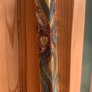 Large Square Jewish Mezuzah, 4.72 Mezuzah, Silver Jewish Wedding Gift, Home Blessing Mezuza, Turquoise Brass Parchment, Patina Scroll Case image 6