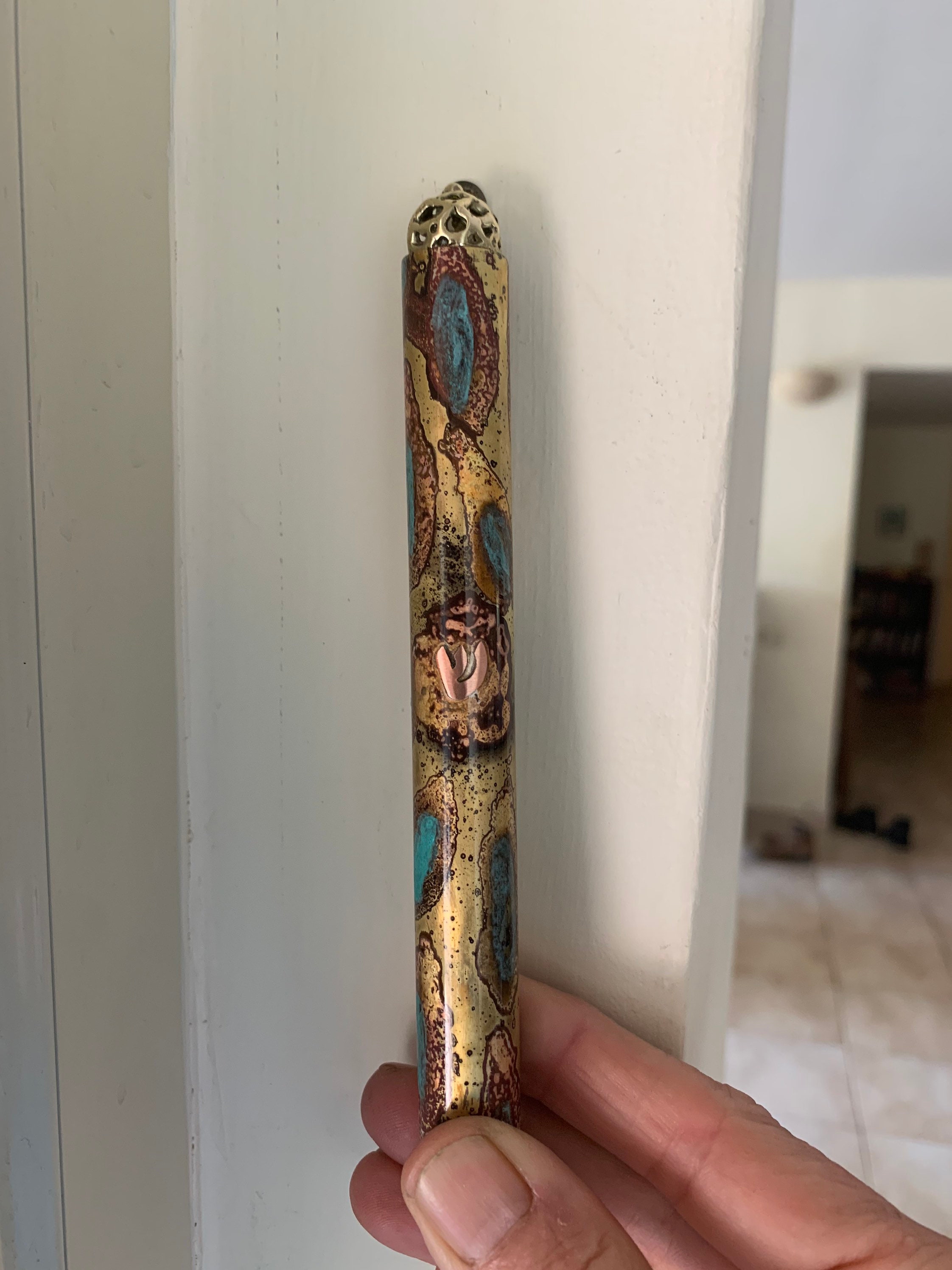 Mezuzah Ebraica In Metallo - Decorazione Religiosa Per Porta, Oro - Foto 11