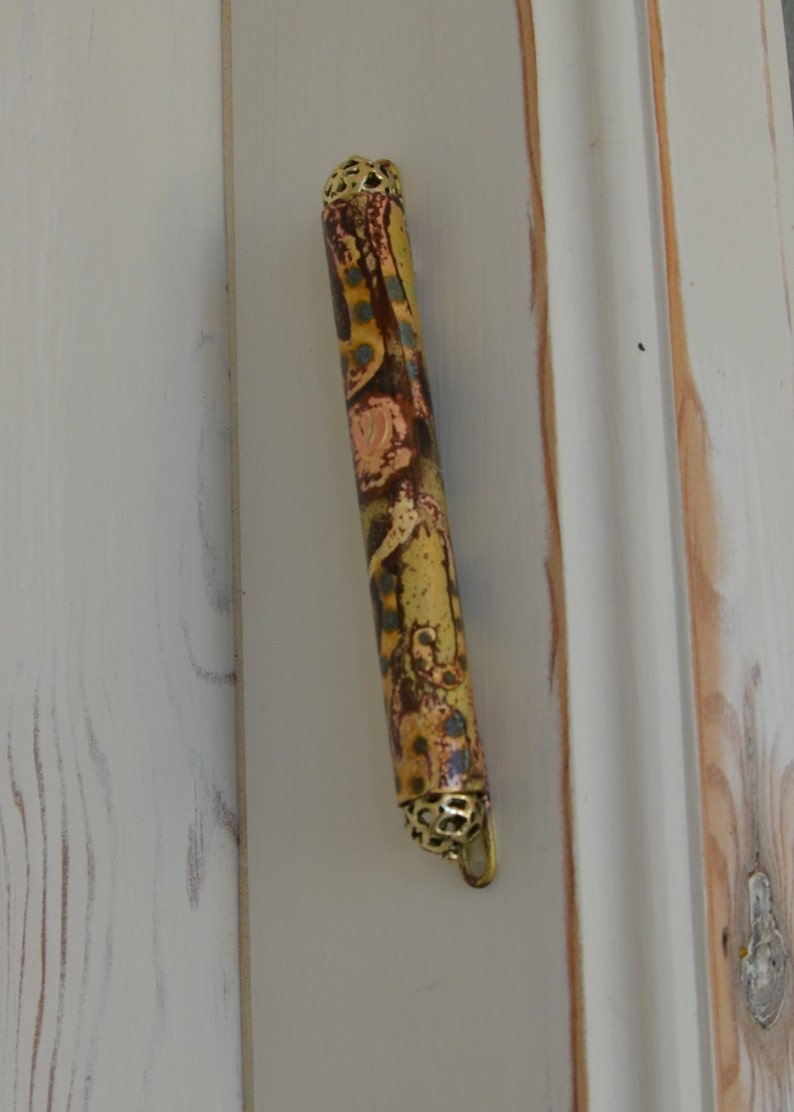 Colorful Metal Mezuzah For Jewish Doorpost Etsy