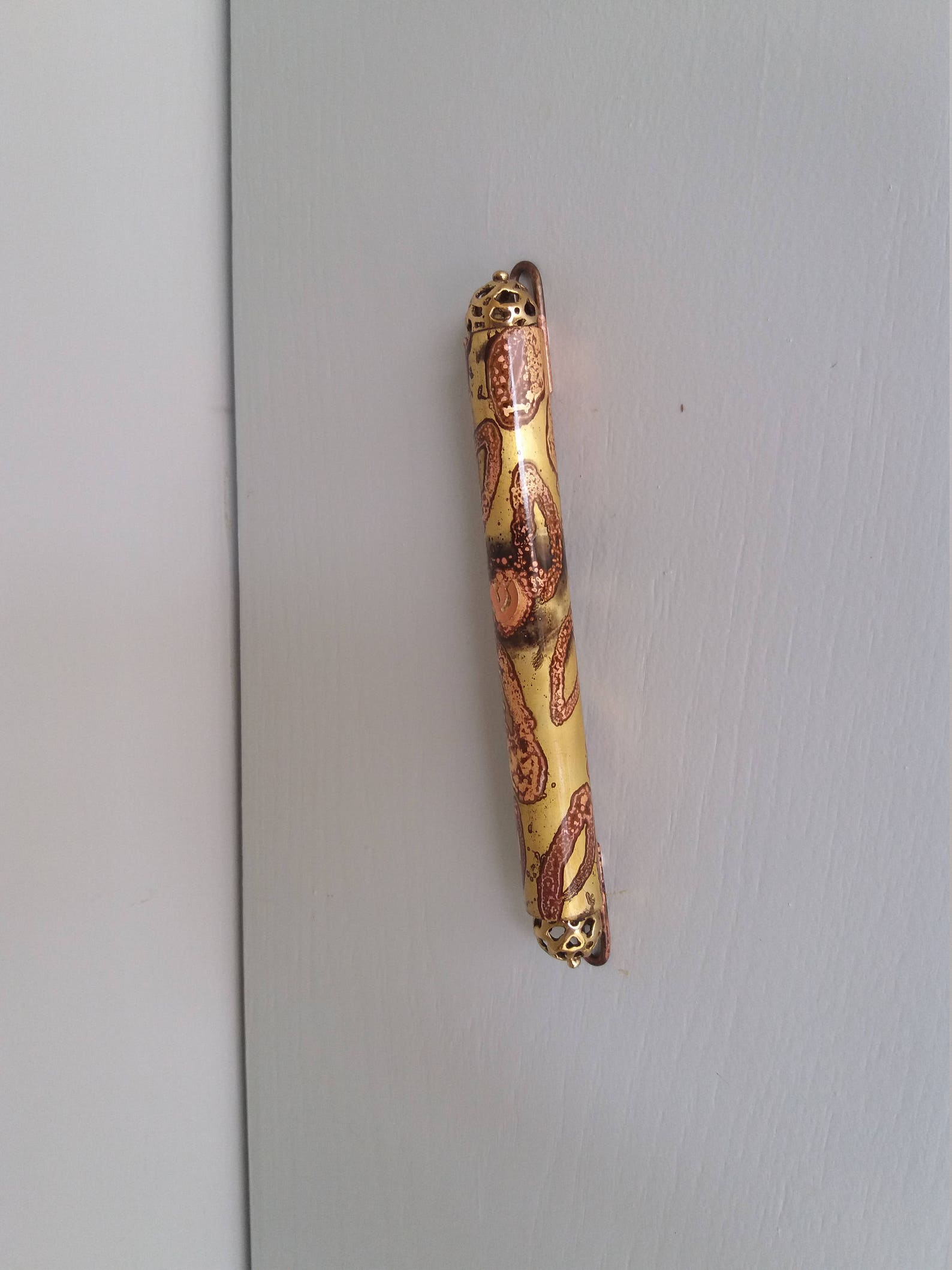 Large Gold Mezuzah Mezuza 4.72 Big Mezuzah Jewish Etsy