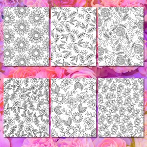Flower Pattern Coloring Pages, Coloring Pages for Adults and Teens ...