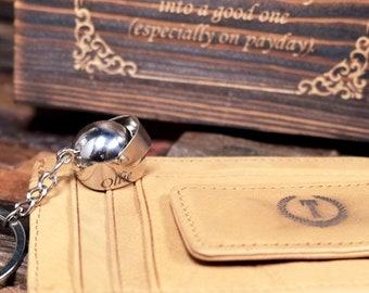 Biker Helmet Keychain Money Clip Wallet Personalized Biker Gift, Gift for Biker Boyfriend, Gift for Biker Dad, Christian Biker Gift