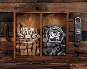 Beer Cap Holder Personalized Shadow Box FREE Bottle Opener Corkscrew Wine Cork Holder, Couple , Craft Beer His and Hers, Wedding Gift 025335
