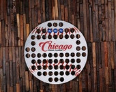 Personalized Beer Cap Map Shape of Baseball Man Cave Groomsmen Best Man Men Gift Dorm Room 21st Birthday Father 39 s Day Boyfriend Gift Chicago