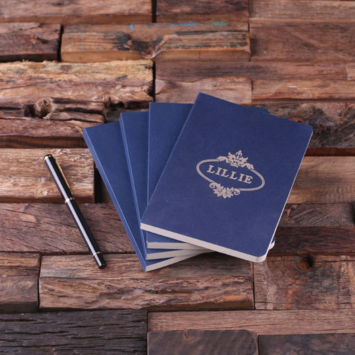 Blue Personalized Custom Portfolio Journal Notebook Etsy