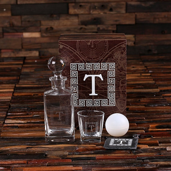 Whiskey Ball, Whiskey Glasses, Slate Coasters ice Ball Maker Mold Wood Box  Groomsmen Gift Father's Day Scotch Men's Personalized Gift 