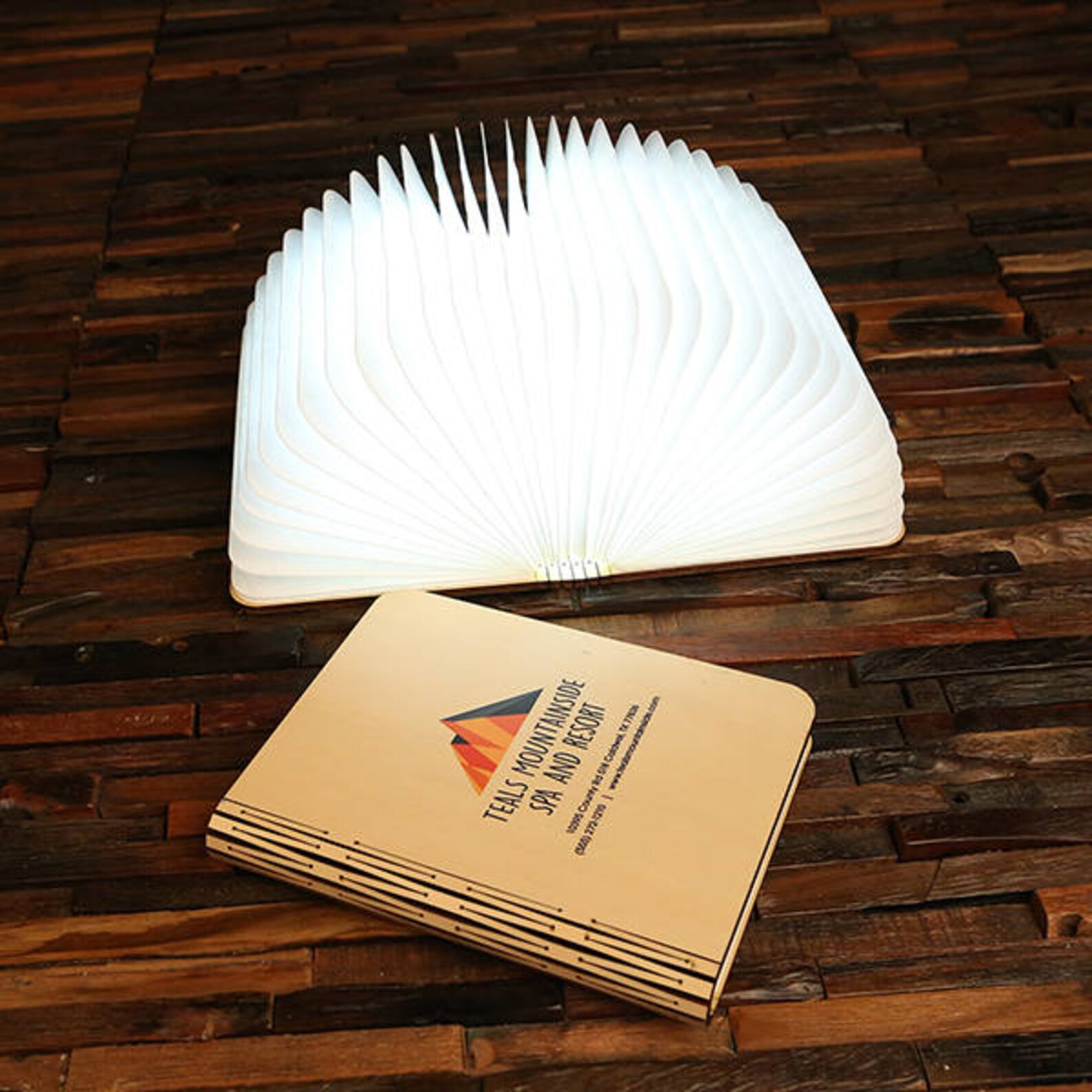 LED Book Shape Wood Desk Lamp Light Personalized Etsy