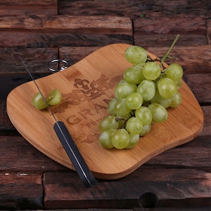 Personalized Wood Bamboo Cutting Chopping Board Engraved and Monogrammed Apple Shape  Not Cheap Looking