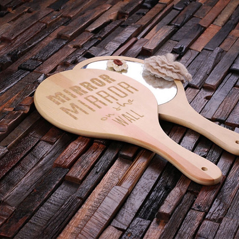 Personalized Wood Handheld Mirror Engraved and Monogrammed Etsy