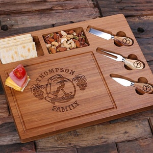 SET of 34 Cutting Board Cheese and Bread Serving Tray Board with Tools