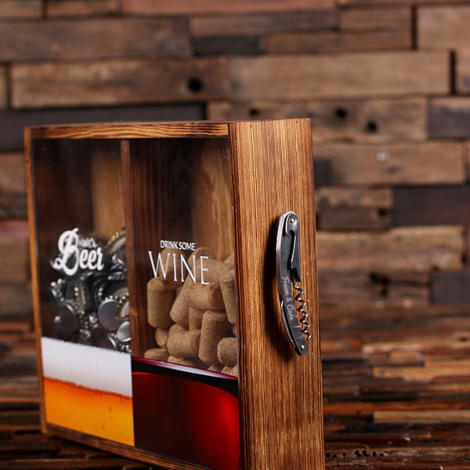 Beer Cap Holder Personalized Shadow Box FREE Bottle Opener Etsy