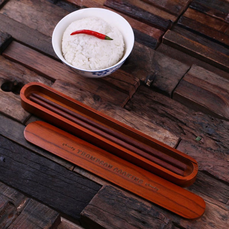 Wooden Chopstick Holder With 1 Pair of Chopsticks Etsy UK