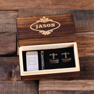 Gentleman's Gift Set Cuff Links, Money Clip, Tie Clip image 1