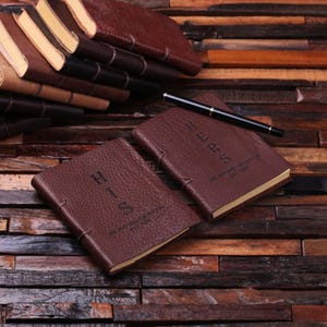2 Engraved Personalized Wedding Gift Set His and Her Monogrammed Personalized Journals (024417)