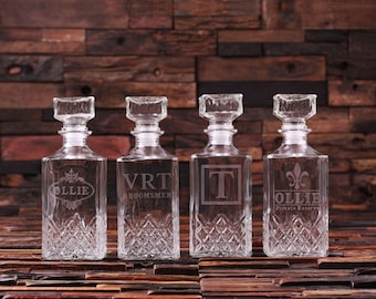 Engraved Whiskey Decanter Bottle