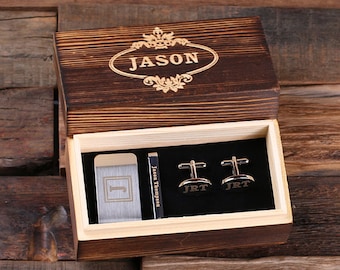 Gentleman's Gift Set Cuff Links, Money Clip, Tie Clip