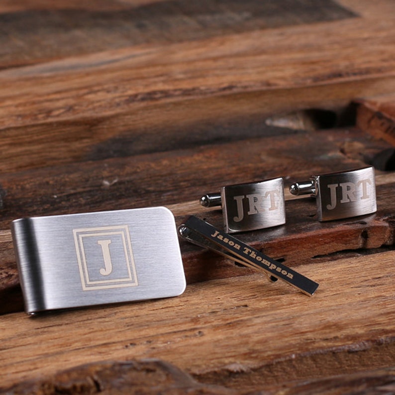 Gentleman's Gift Set Cuff Links, Money Clip, Tie Clip image 4