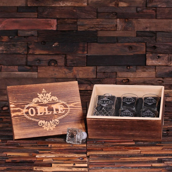 Personalized Engraved Etched Scotch Whiskey Decanter Bottle Etsy