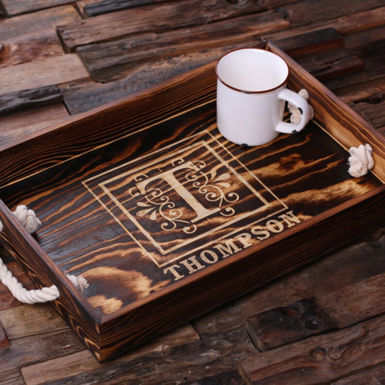 Personalized Engraved Wood Serving Tray House Party Customized Etsy