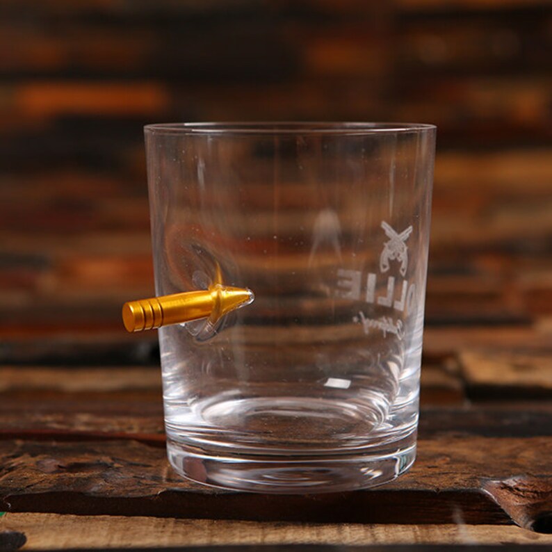 personalized bullet whiskey glass
